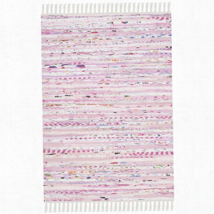 Saafvieh Rag Rug Ligjt Pink Contemporary Rug - 5'x  7'