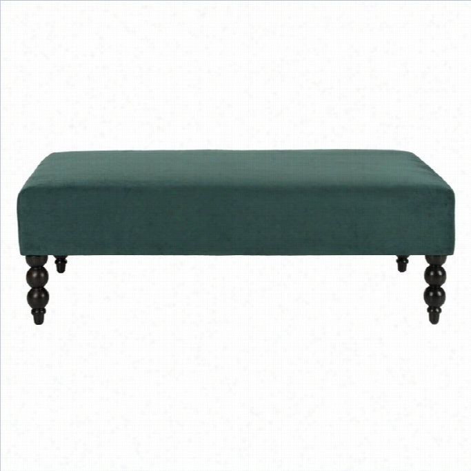 Safavieh Reagan Cotton-wool Ottoman In Marine