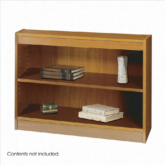 Safco Workspace 30h Ttwo Shelf Square-edge Bookcase In Mediuk Oak