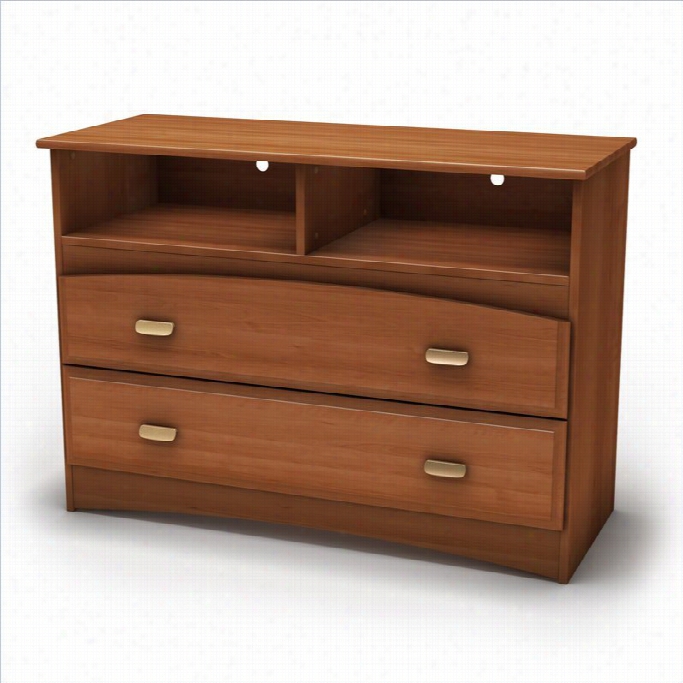 South Shore Imagine Kids Transitioal 2 Drawer Wood Media Chest In Morgan Cherry Finish