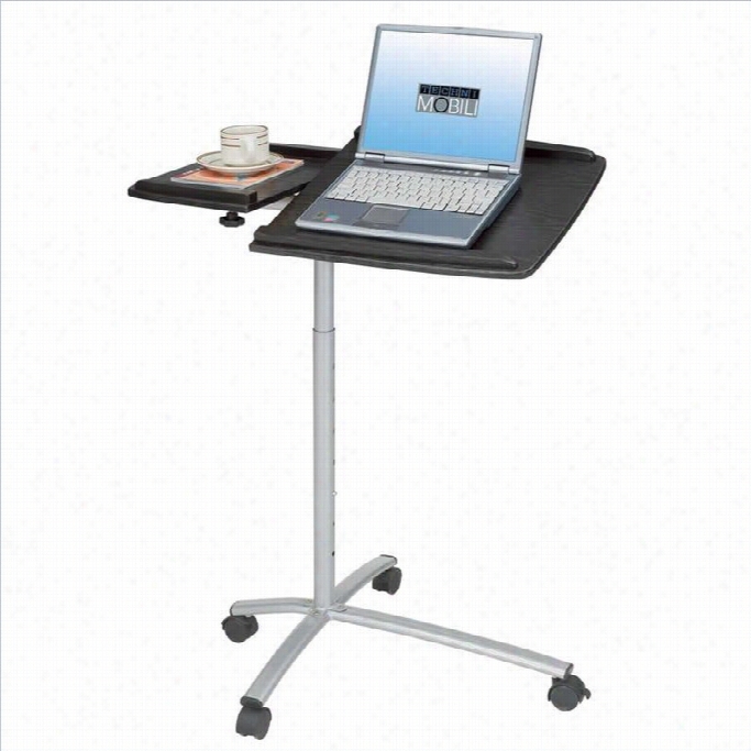 Techni Mobili Adjustable Stading Laptop Cart N Espresso