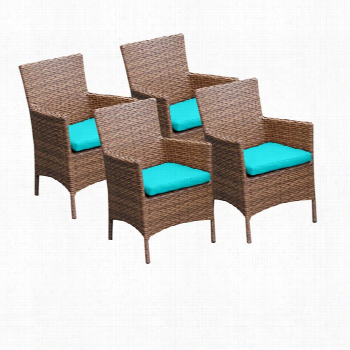 Tkc Lagunawicker Patio Arm Diinng Chairs In Aruba (set Of 4)