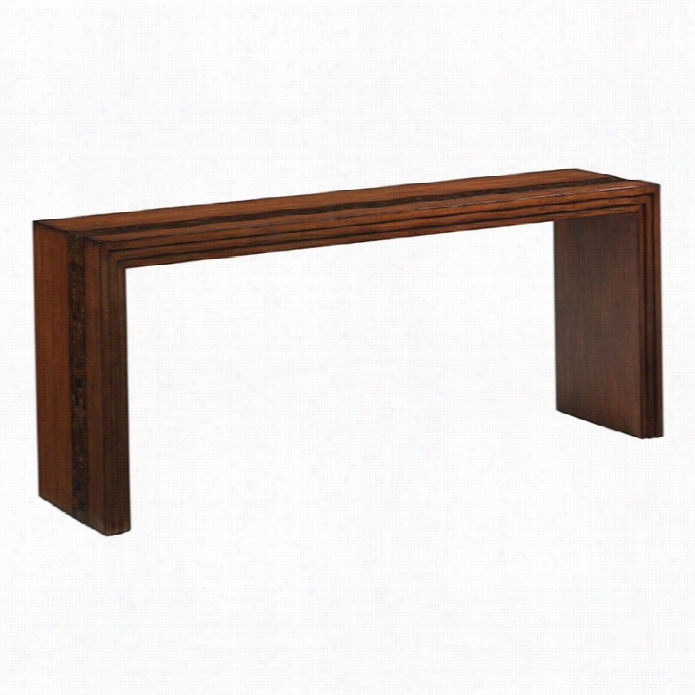 Tommy Bahama Island Fusion Turtle Island Wood Console Table In Brown