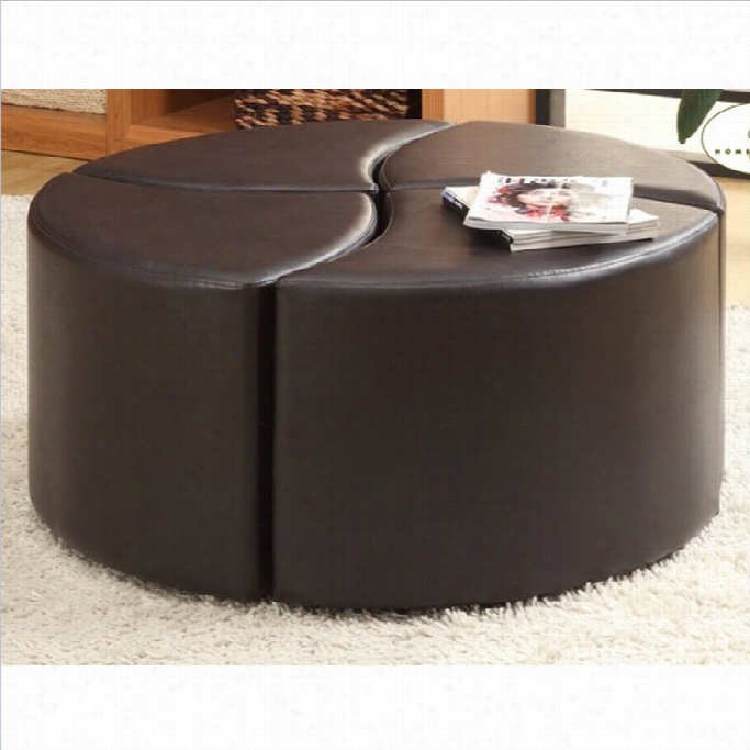 Trent Home Strand 4 Piece Faux Leather Ottoman With Casterrs In Brown
