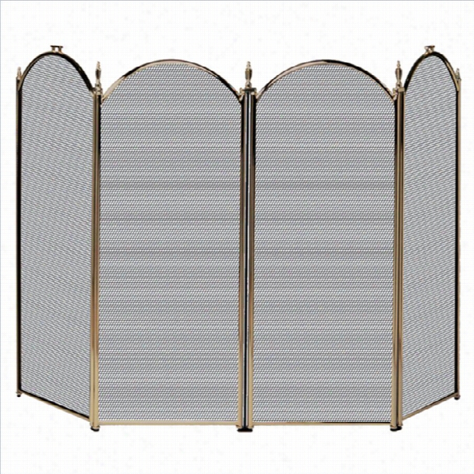 Uniflame 4 Fold Antique Brass Screen