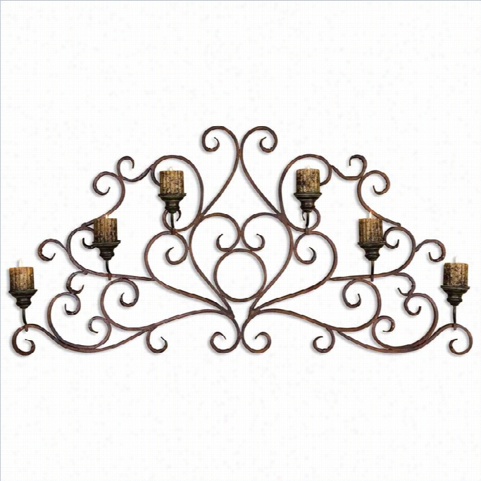 Uttermost Juliana Metal Wall Sconde In Dark Red And Olive Bronze