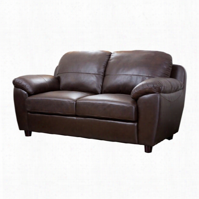 Abbyson Living Bella Leather Loveseat In Brown