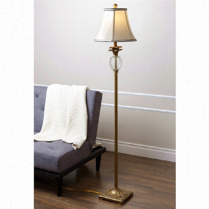 Abbyson Living Valerie Antiqued Pineapple Floor Lamp In Godl