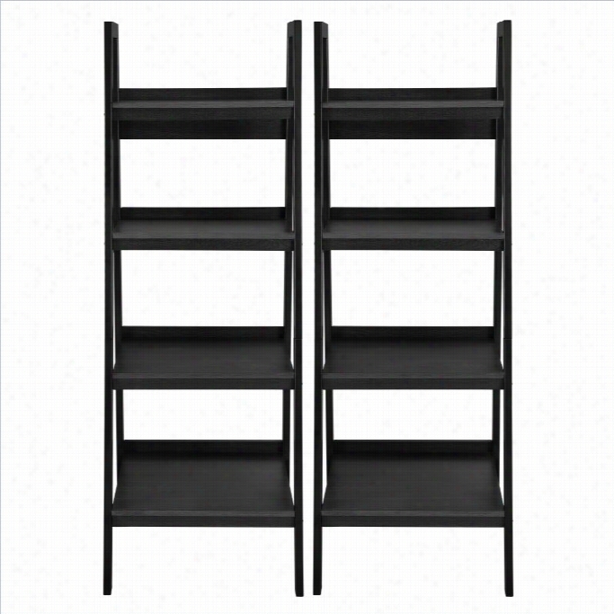 Altra Furn Iture Ladder Book Case In Black (set Of 2)