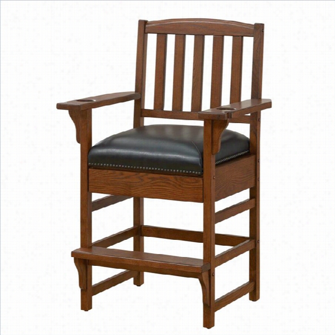 American Heitage B Lliard King Chair In Vintage Oak (vinyl Leather)