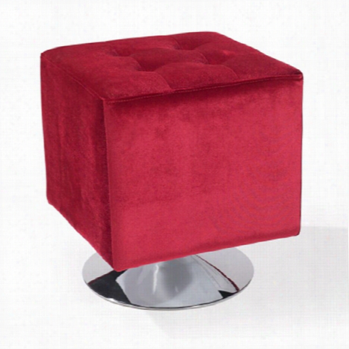 Armen Living Ipca Square Ottoma In  Red