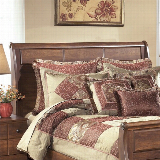 Ashleu Timbrlinew Ood Queen Sleigh Headboard In Warm Brownn