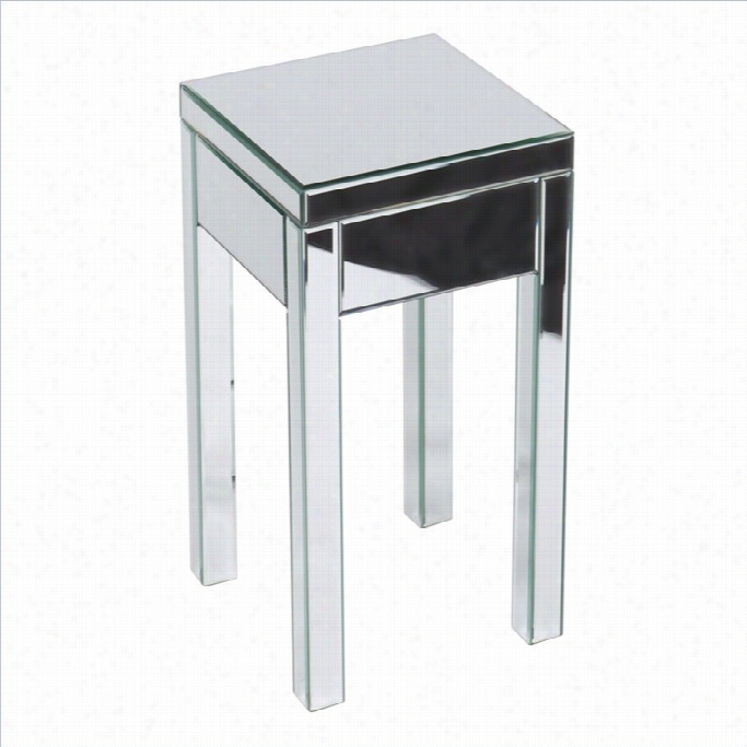 Avenue Six Reflections End Table In Silver Mirror