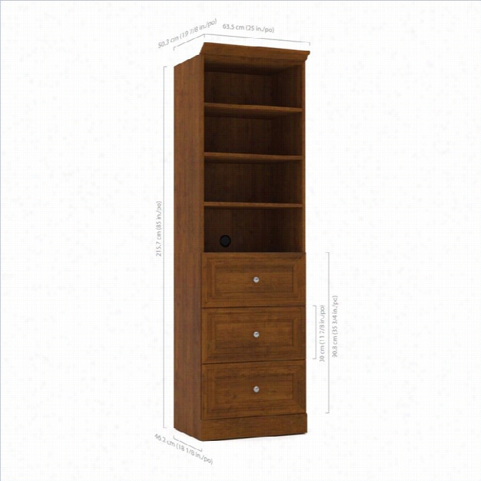 Bestra Versatile 25' 3-drawer Storage Unit In Tuscany Brown