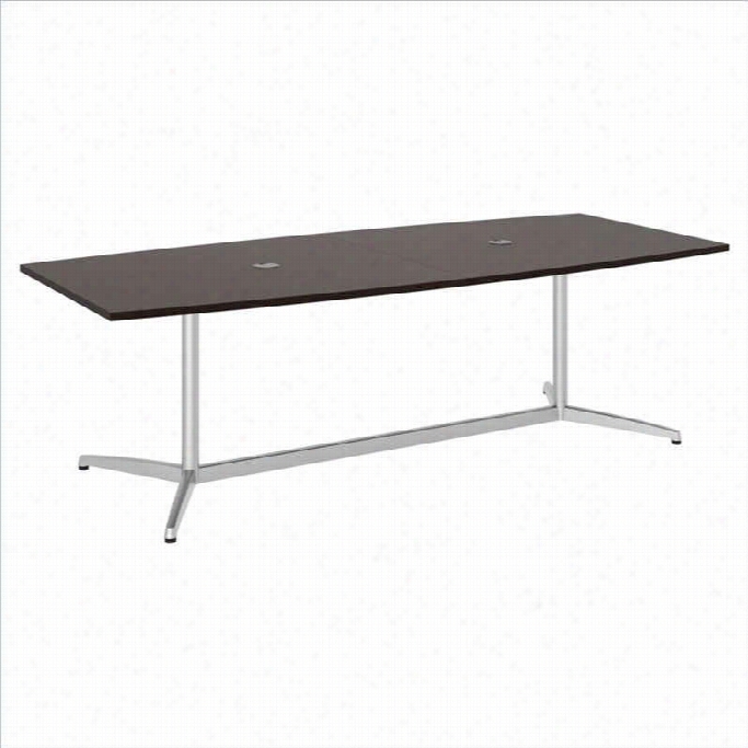 Bush B Bf 96l X 42w Conference Table Kit - Metal Base In Mocha Cherry