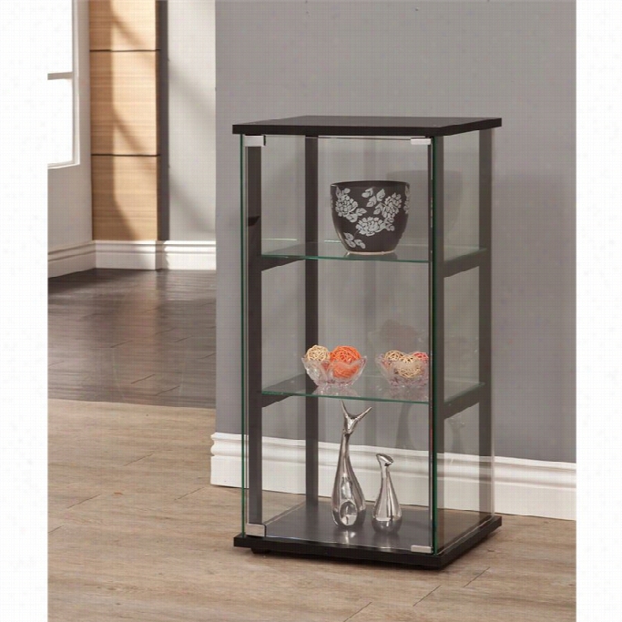 Coaster Contemporary Glass Curio Cabinet In Black