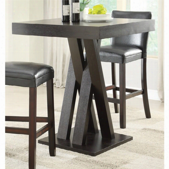 Coatser Ccrisscross Pub Table N Cappuccino