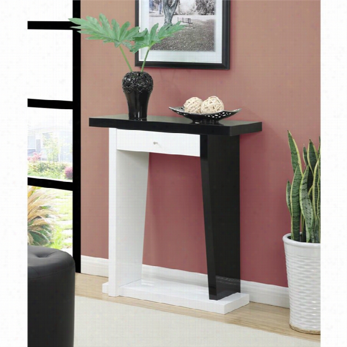 Convenience Concepts Newport Astor Console Taable In Black And White