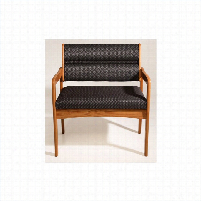 Dakota Wave Upholstered Standard Leg Baritric Chair I N Emdium Oak~arch Blue Designer