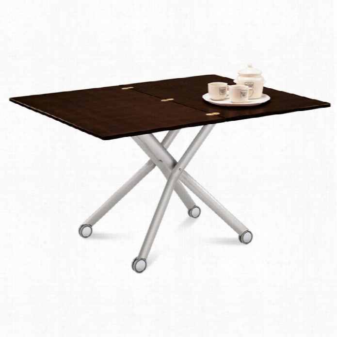 Domitalia Esprit Rectangular Folding Dining Table In Wenge Anx Silver