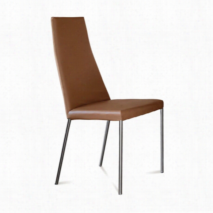 Domitalia Sierra Dining Chair In Tobacco Grain Leather