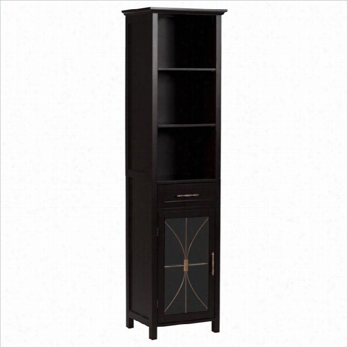 Elegant Home  Fashions Elaney 65 1-door Lknen Cabinet In Darkes Presso