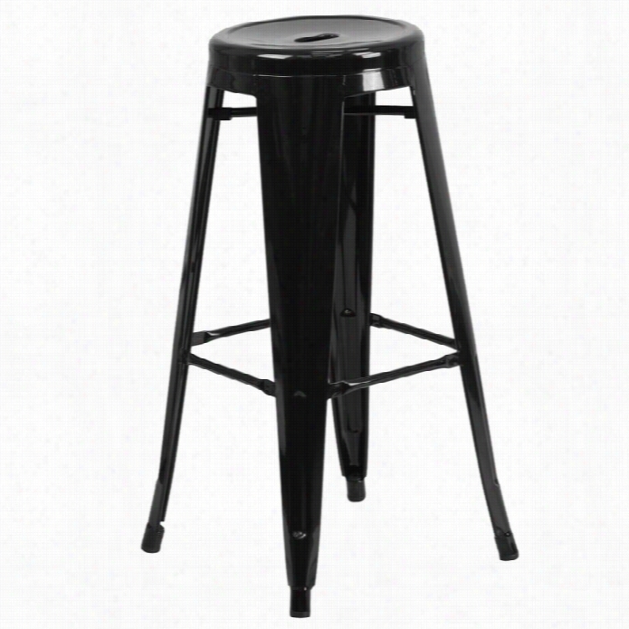 Flash Furniture Metal 30' Backless Bar Stool In Black