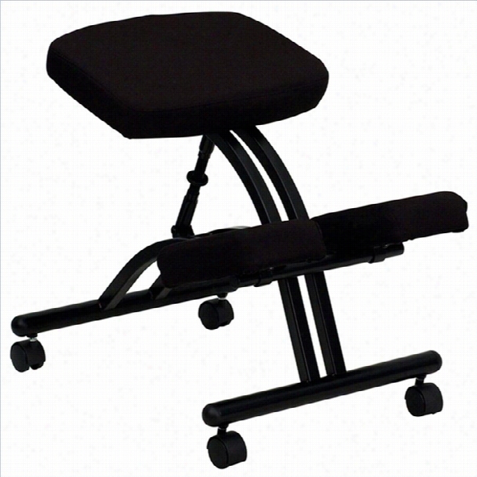 Flash Furniture Mobile Ergonomic Kneeling Office Chair In Black Fabric