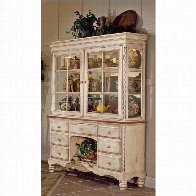 Hilllsdale Wilshire Buffet And Hutch In Antique White Finis H