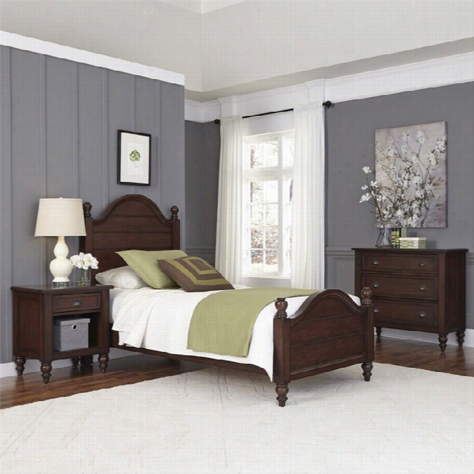 Hoem Styles Country Comfort Twin Bed 3 Piec Bedroom Set In Bourbon