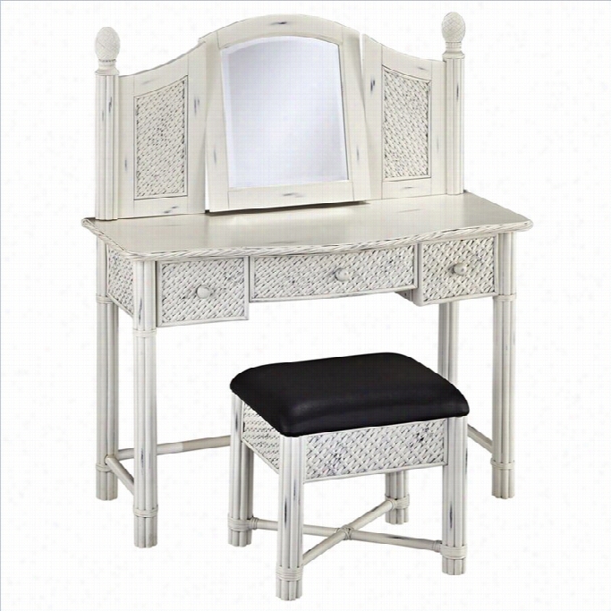 Home Styles Marco Island Vanity And Bench In White