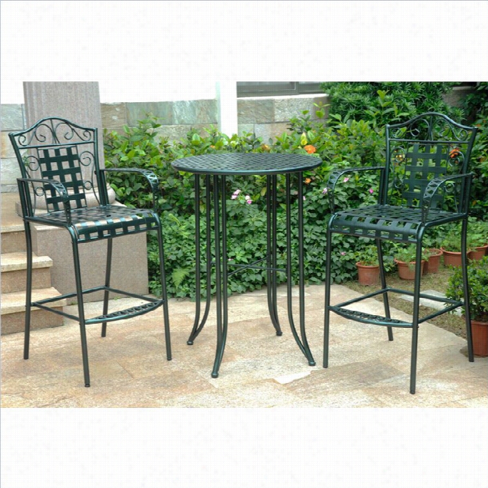 International Caravan Mandala Y3 Piece Patio Bistro Set In Vertigris