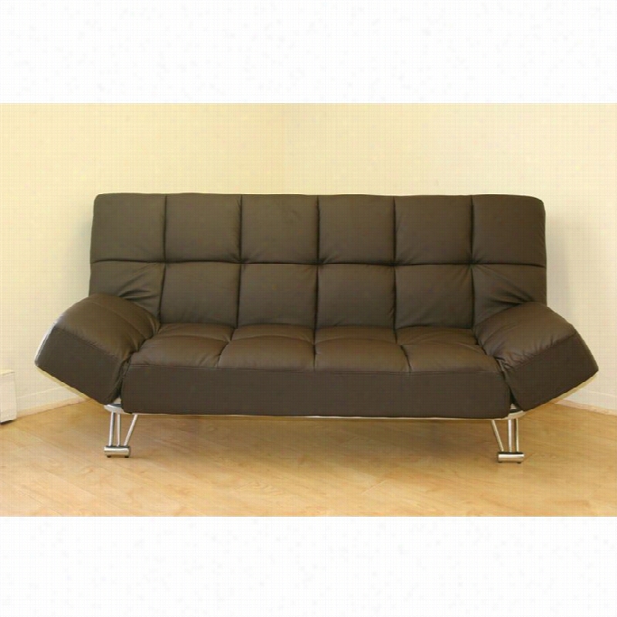 J&m Furniture Venus Faux Leather Convertible Sofa In Chocolate