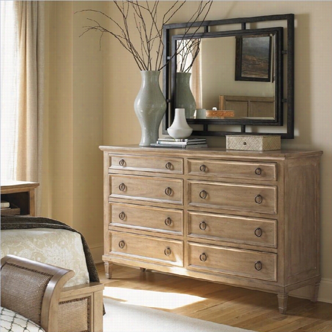 Lexijgton Monterey Sands H Ollister 8 Drawer Dresser And Mirror Set