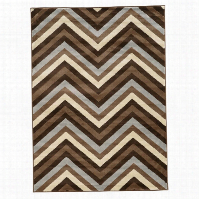 Linon Roma 8' X 10' Chefron Rug In Chocolate And Beige