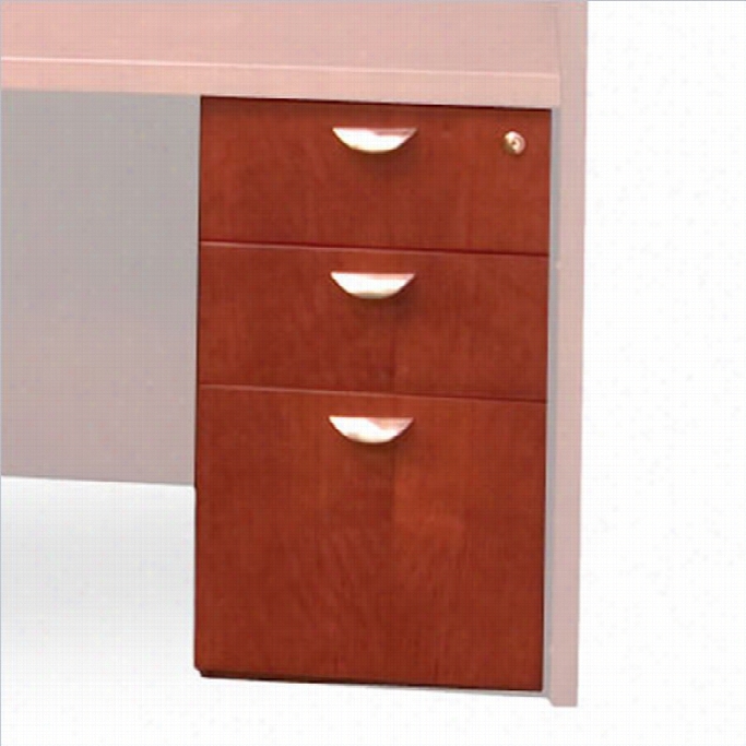 Mayline Mira 3 Dawer Pedestal File For 36 Desk Iin Mediun Cherry