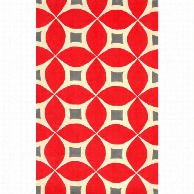 Nul Oom 7'6 X 9'6 Hand Tufted Gabriela Yard Rug In Red