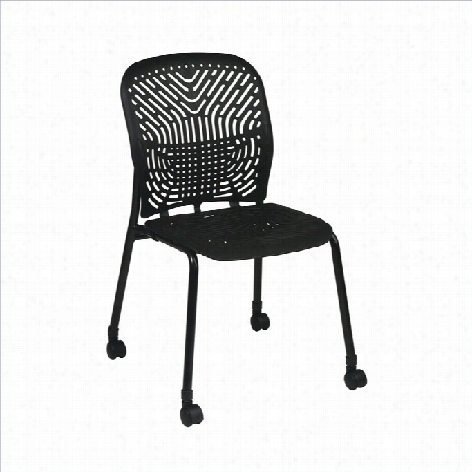 Office Star 801 Raven Visitors Gust Chair W/ Bf & Casters (set Of 2)