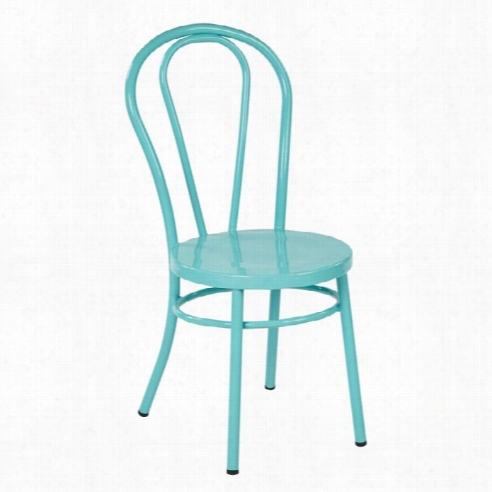 Offjce Star Odesssa Metal Patio Dining Chair In Pastel Teal (set Of 2)