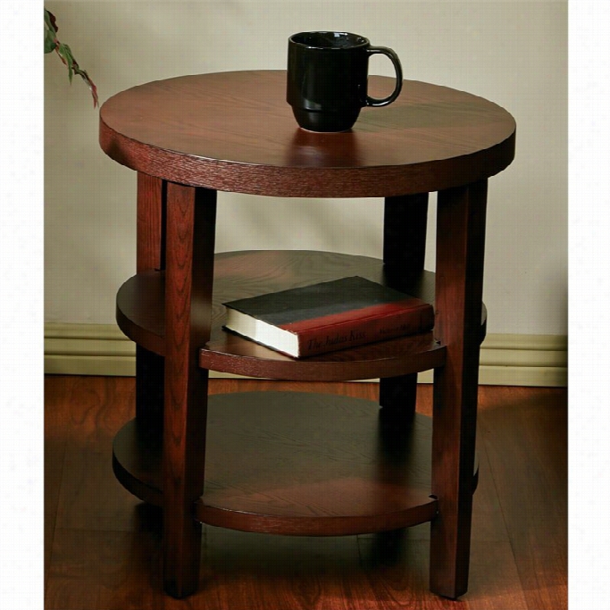 Offfice Star Wor Smart Round End Table In Mahogany