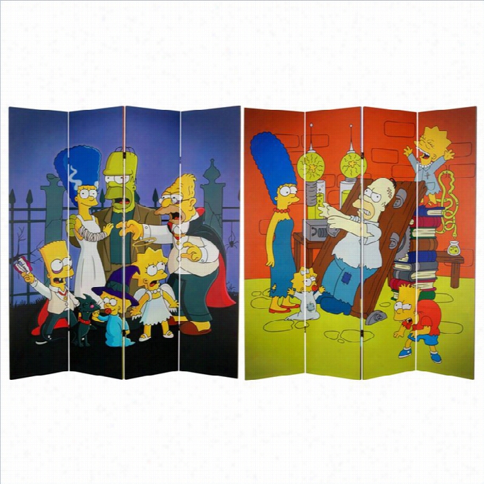 Oriental Furniture 6' Tall Halloween Room Divider In Multicolor