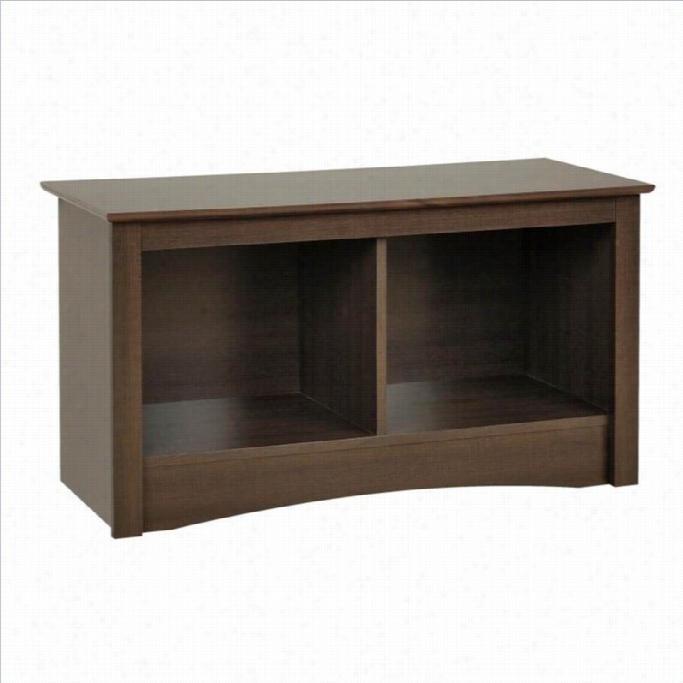 Prepac Fremont Twin Small Cubbie Storagd Bench In Espresso Finish