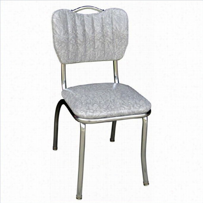 Richarrson Seating Rretro 1950s Handle Back Dienr Dining Chair In Cracked Ice Grey