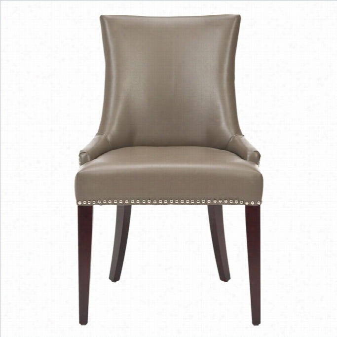 Safavieh Amelia Birch  And Leather Dining Chair In Clay