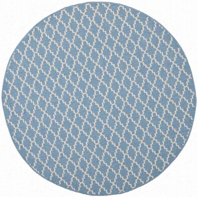 Safaviehc Ourt Yard Blue Inroor Outdoor Rug - Ound 4'