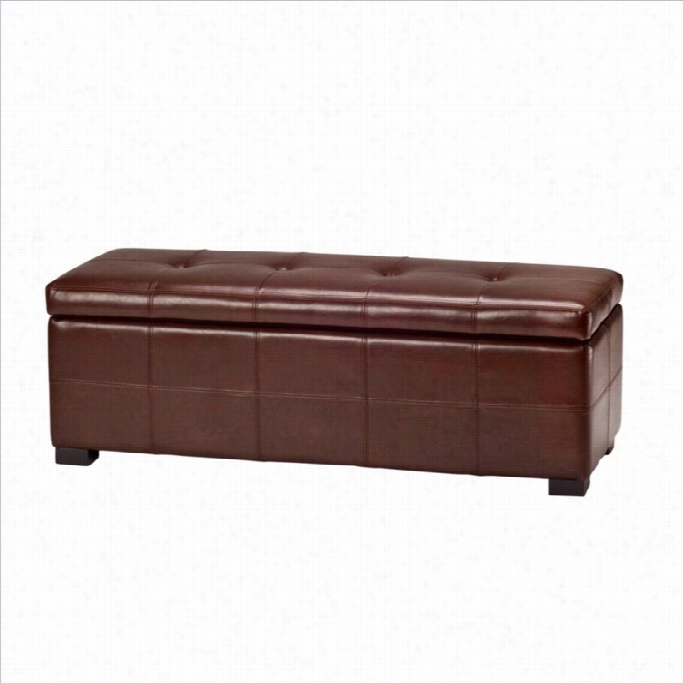 Safavirh Large Maiden Tufted Leather Storage Bench In Cotdovan