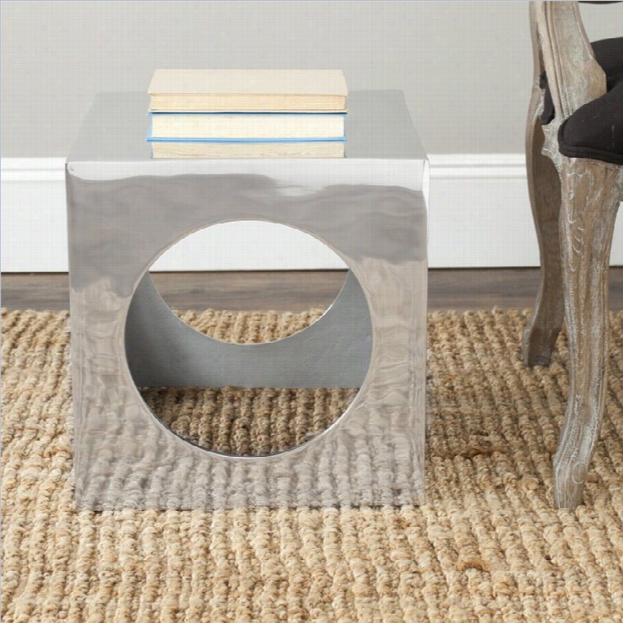 Safavieh  Telluuriu Malumiunm Cube Stool In Silver