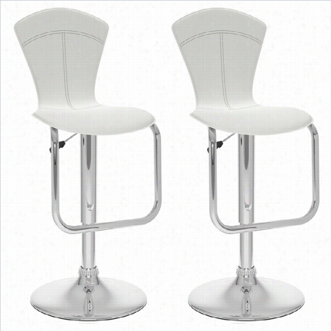 Sonax  Corliving 32 Taepred Back Bar Stool In Whit (set Of 2)