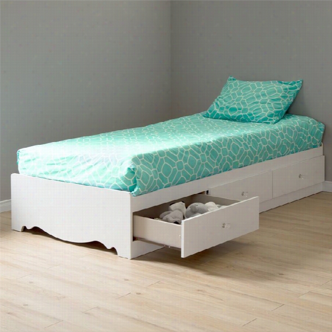 Southward Shore Crystal Twin Mates Bed In Pure White