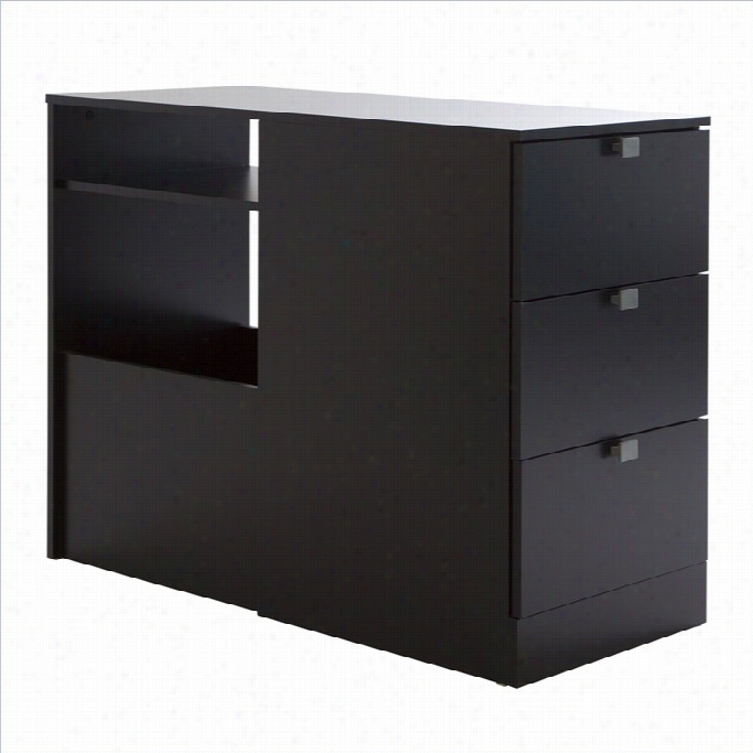 South Shore Spark Twi N Bookcase Headboard With 3 Drawers In Black
